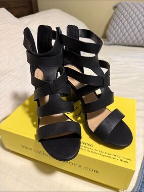 Cathy Jean Black Multi-Strap Gladiator Heels